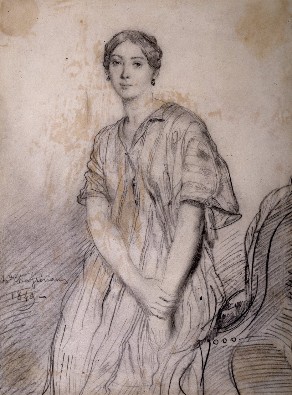 Ritratto di Alice Ozy (Julie, Justine Pilloy), attrice (1820-1893) da Théodore Chassériau