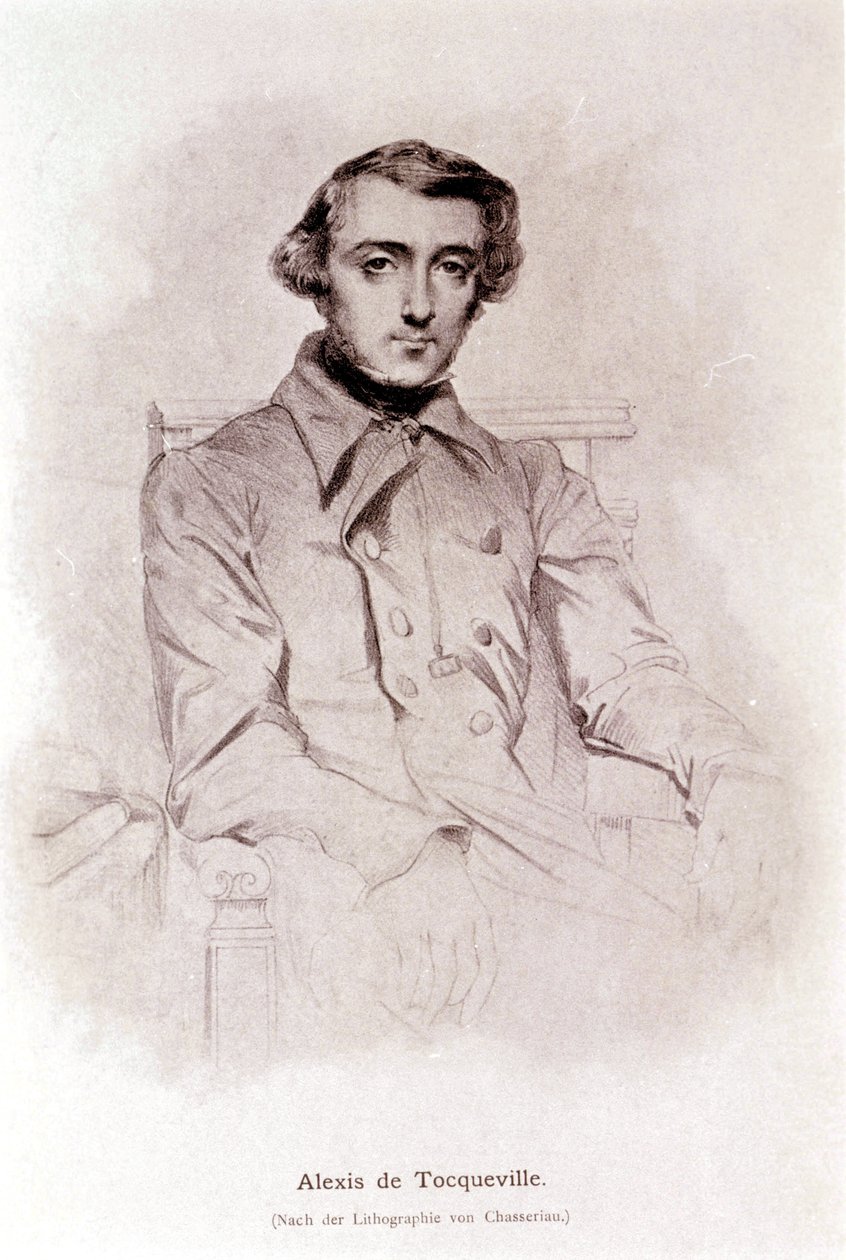 Ritratto di Alexis de Tocqueville. Litografia di Chasseriau. XIX secolo. da Théodore Chassériau