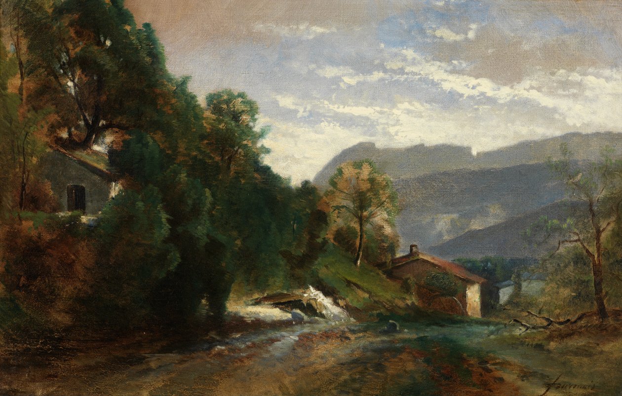 Paesaggio montuoso a Voreppe, Dauphiné da Théodore Fourmois