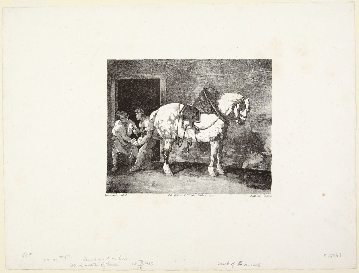 A  Horse being Shod (Cavallo che viene ferrato) da Theodore Gericault
