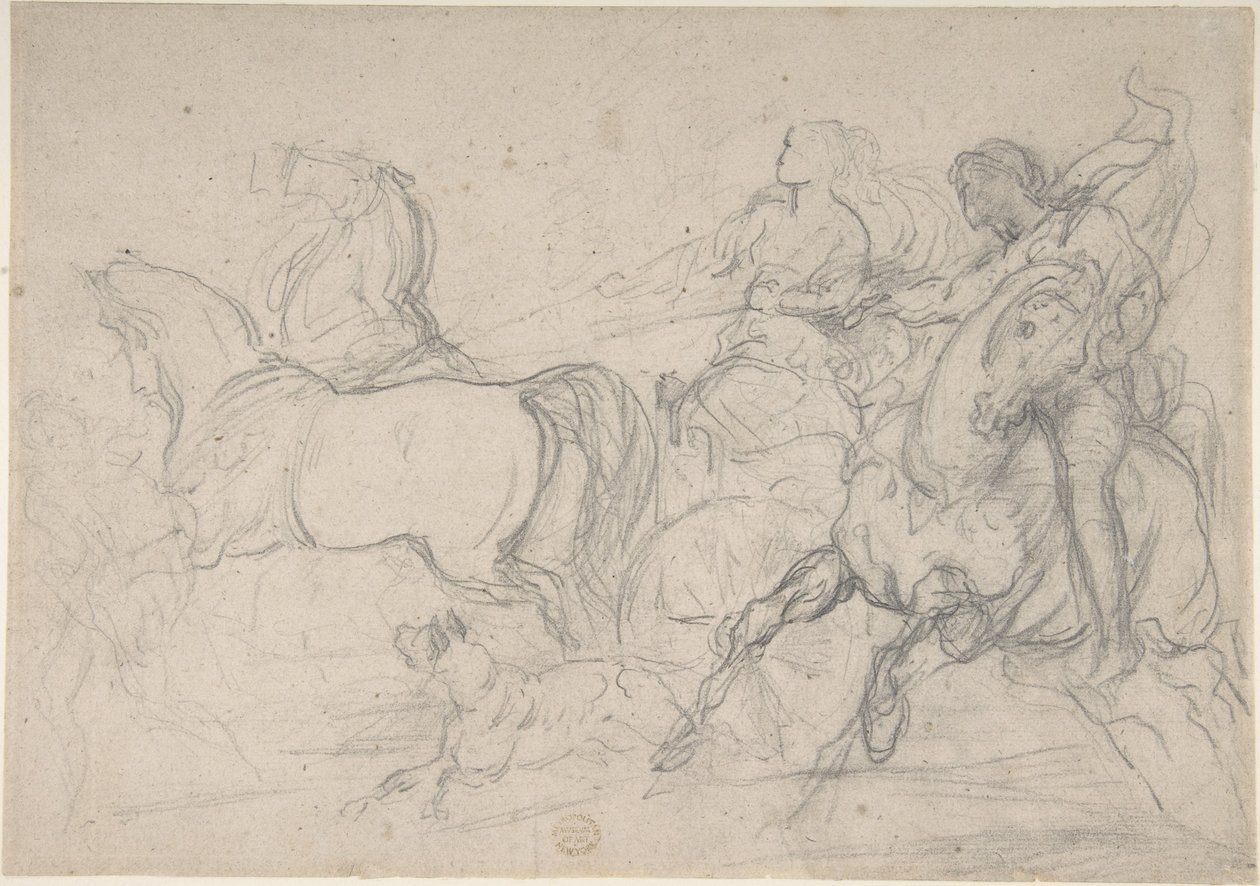 Austiere e cavaliere da Theodore Gericault