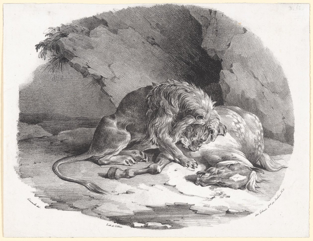 Cavallo divorato da un leone (A Horse Being Devoured by a Lion) da Theodore Gericault
