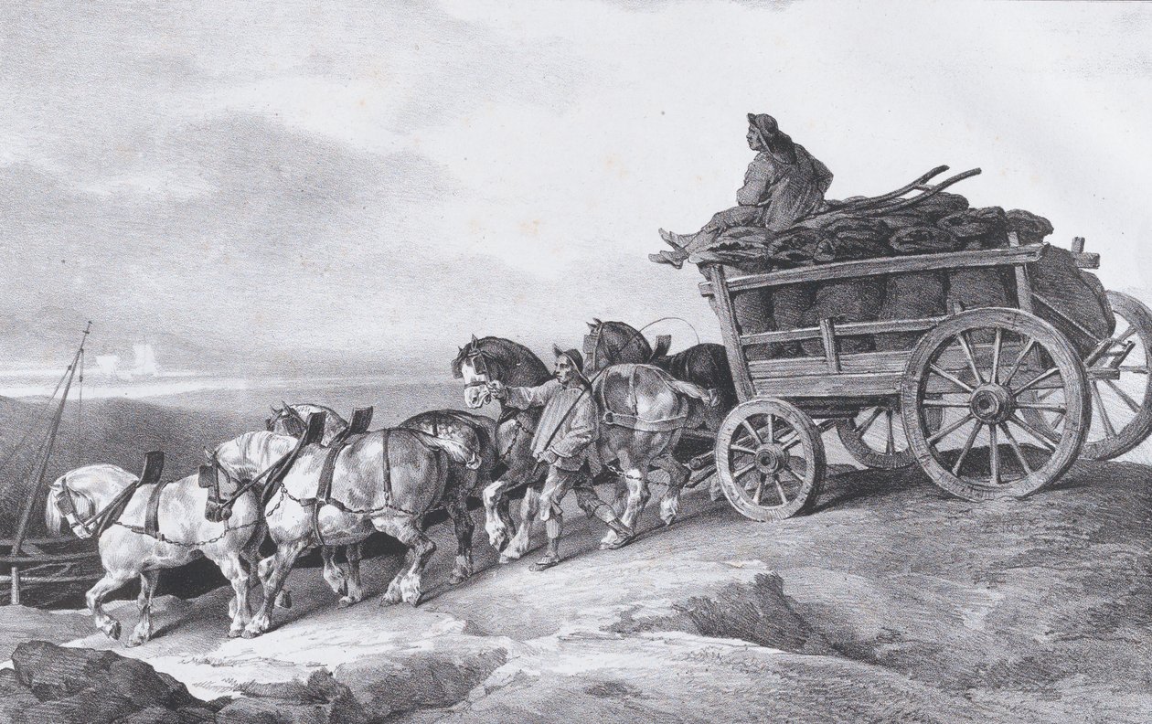Carro di Carbone Trainato da Cavalli da Theodore Gericault