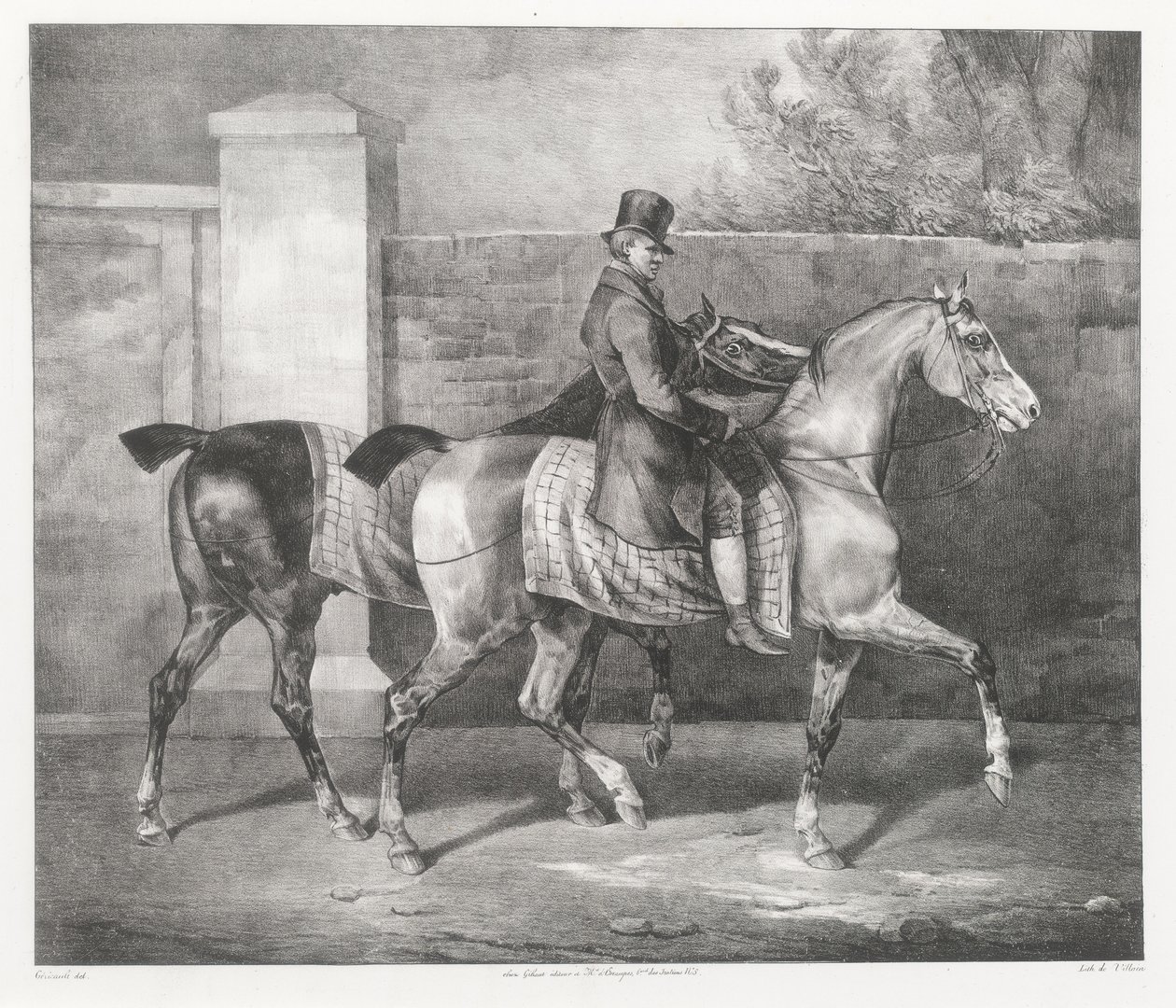 Due cavalli portati a passeggio da un fantino (A Groom Exercising Two Horses) da Theodore Gericault