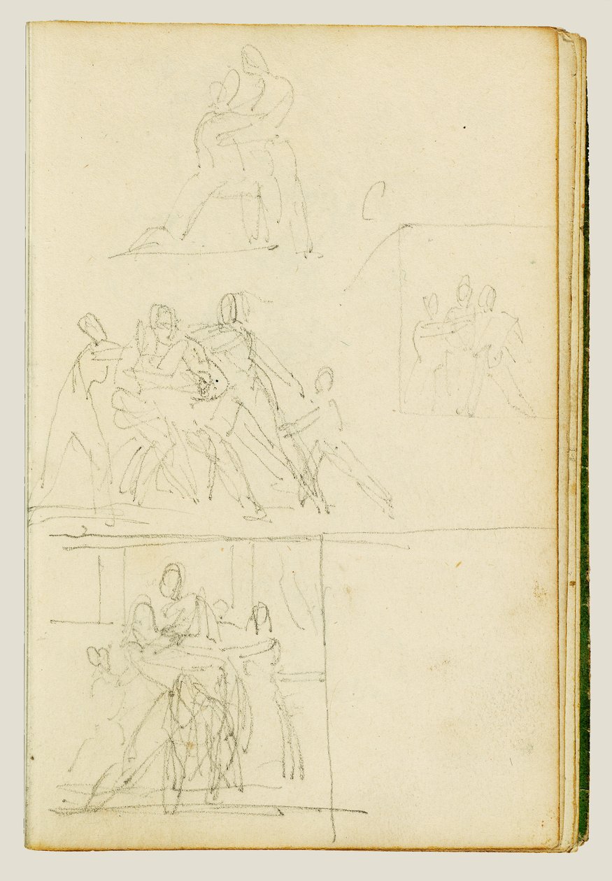 Quattro studi compositivi per un gruppo di figure da Theodore Gericault