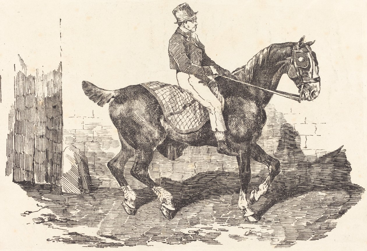 Cocchiere montato su un cavallo da carrozza da Theodore Gericault