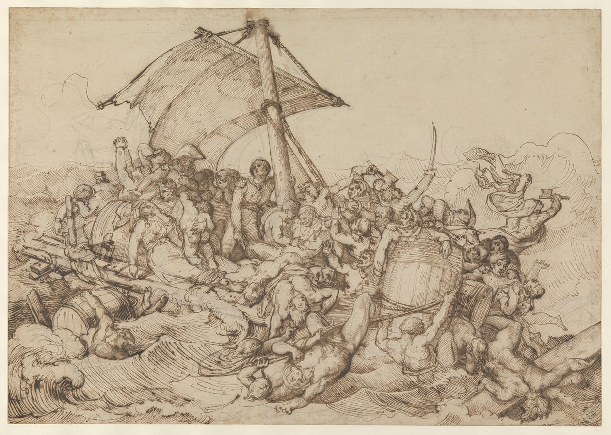 La zattera con i naufraghi della fregata “La Medusa” da Theodore Gericault