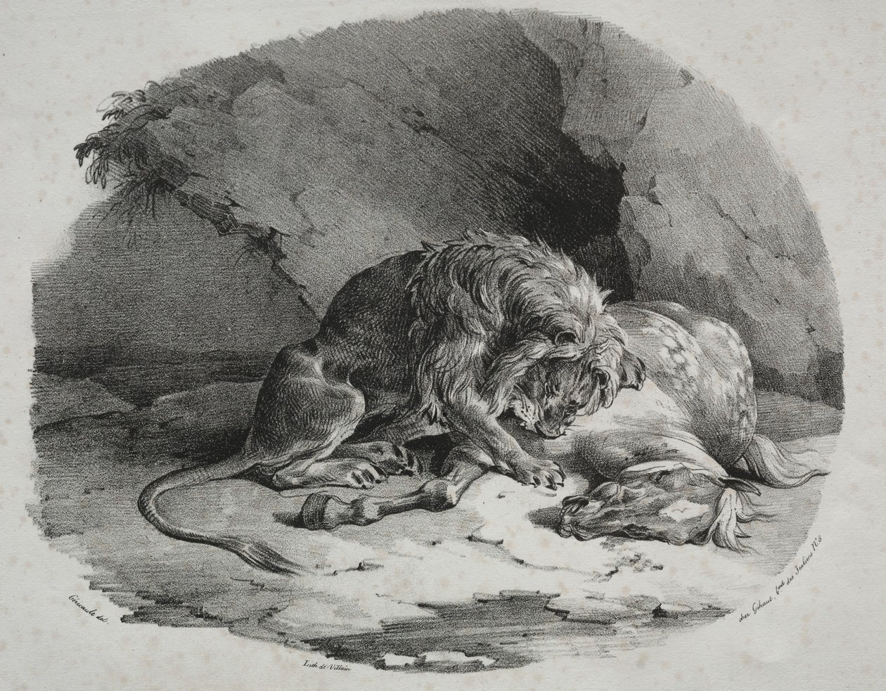 Cavallo divorato da un leone, 1823 da Theodore Gericault