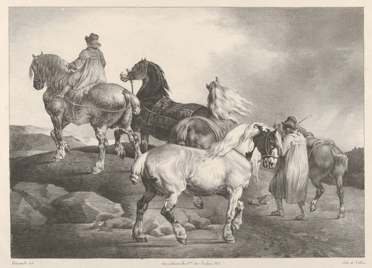 Cavalli condotti a una fiera da Theodore Gericault