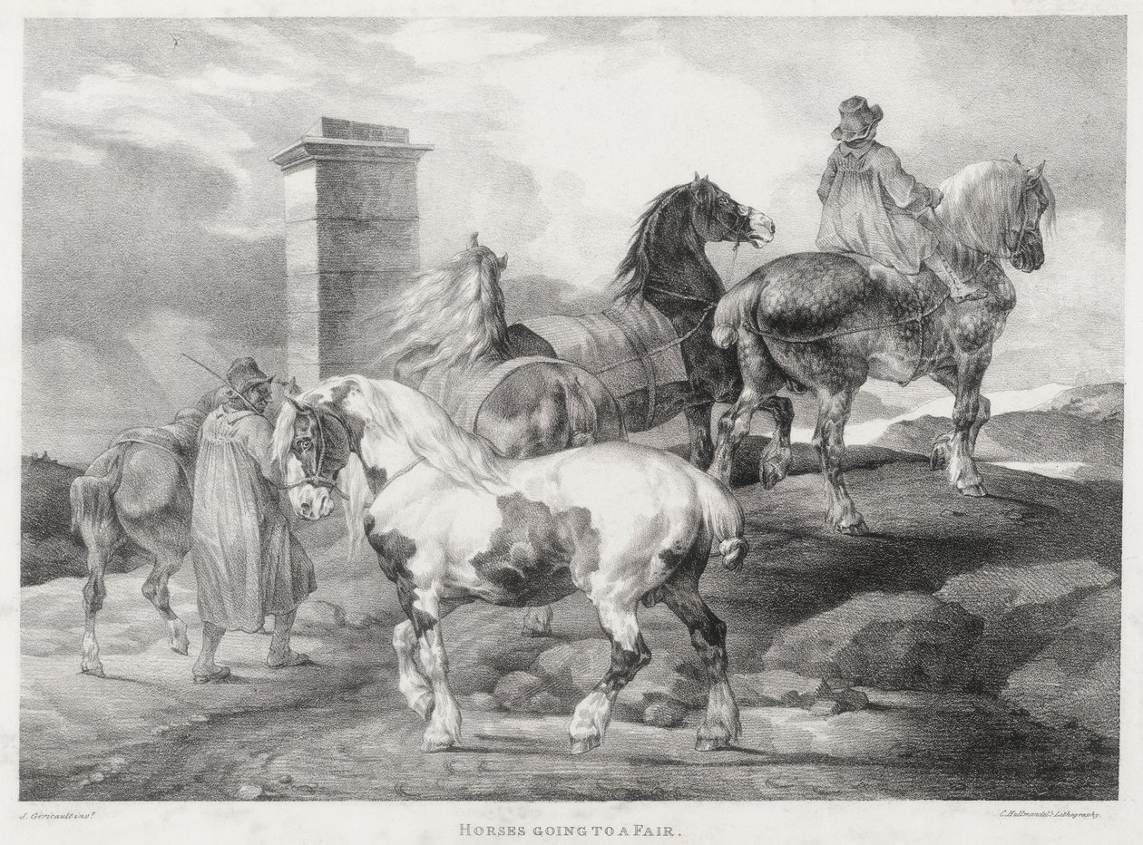 Cavalli in viaggio verso una fiera da Theodore Gericault