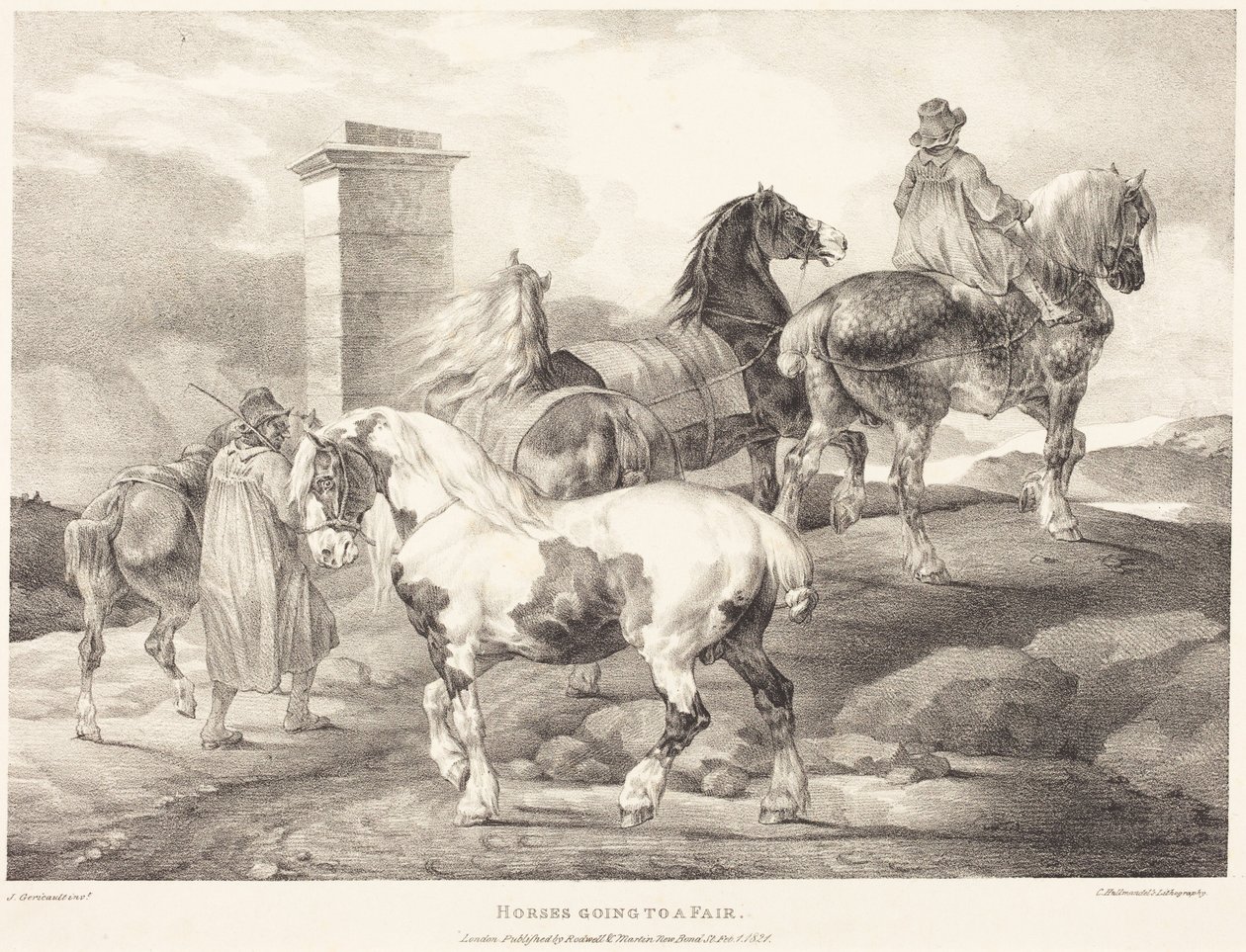 Cavalli in viaggio verso una fiera da Theodore Gericault
