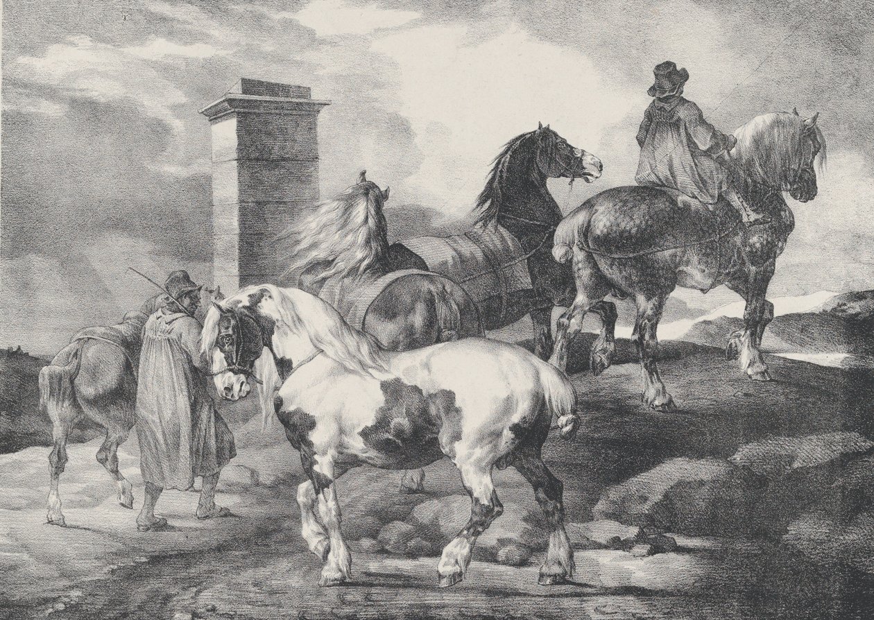 Cavalli che vanno a una fiera da Theodore Gericault