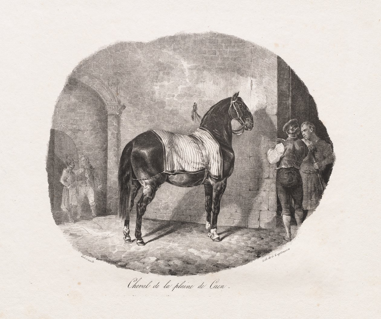 Studi litografici di cavalli: Pl. 7, Cavallo della pianura di Caen da Theodore Gericault