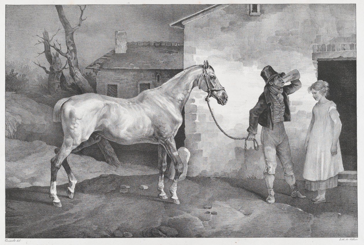 Un vecchio cavallo davanti alla porta di una locanda da Theodore Gericault