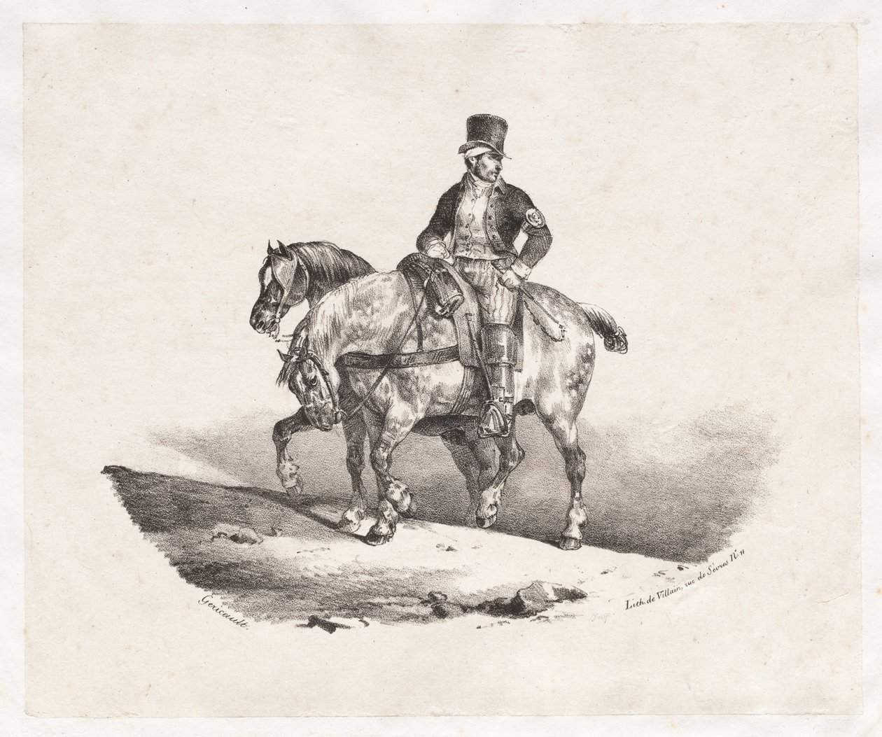 Postino o due cavalli imbrigliati, 1823 da Theodore Gericault