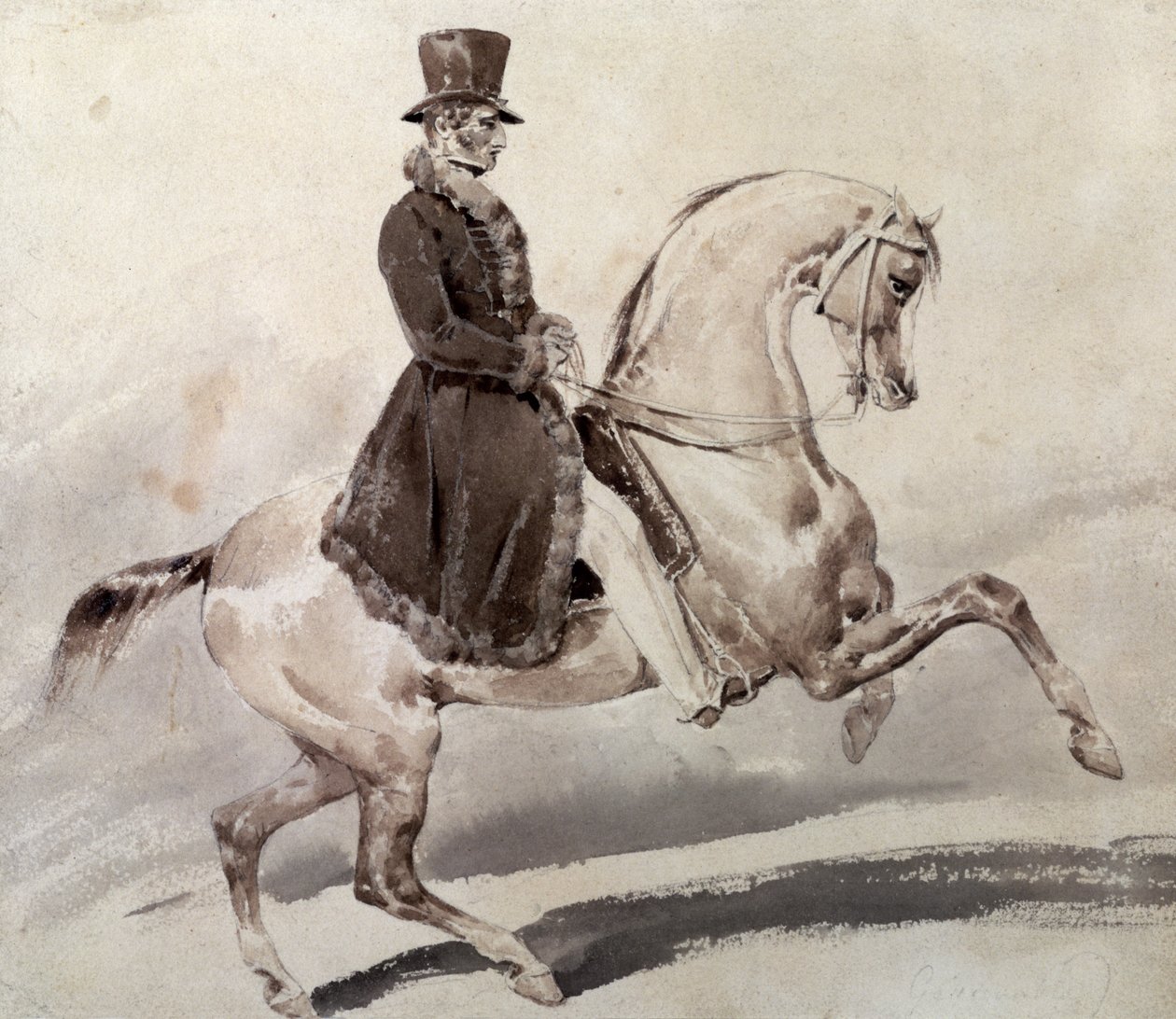 Cavaliere in un cappotto bordato di pelliccia da Theodore Gericault