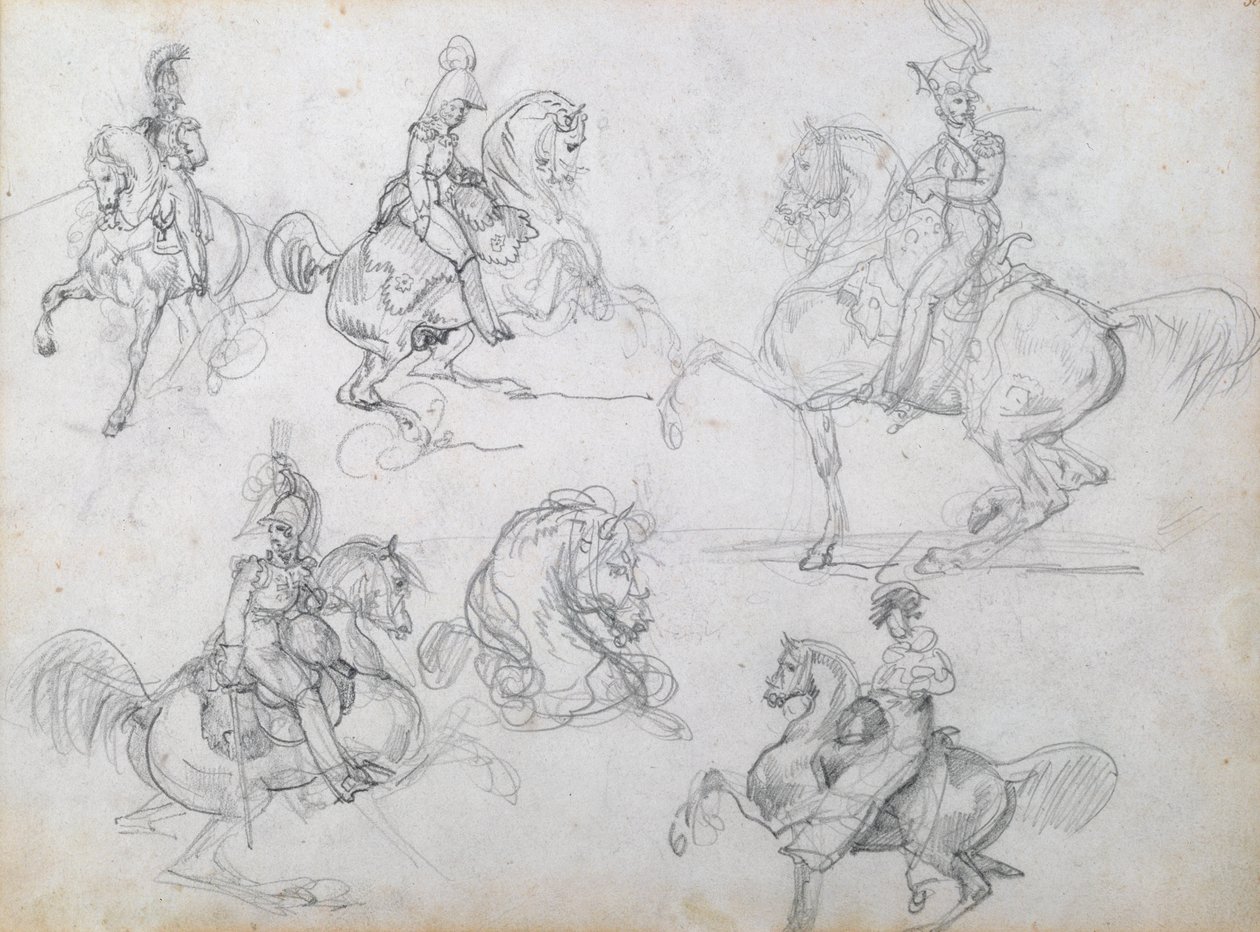 Cavalieri su cavalli impennati da Theodore Gericault