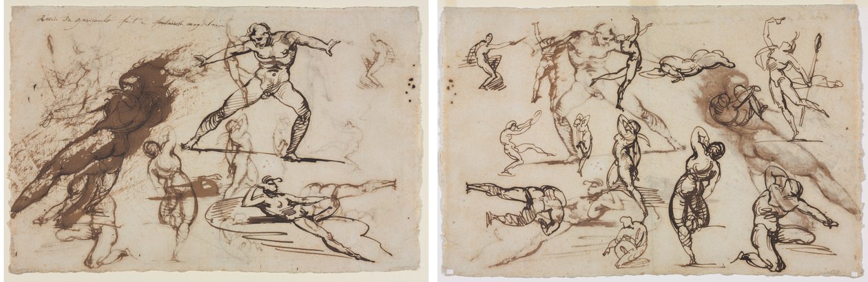 Foglio di schizzi (recto) Foglio di schizzi (verso) da Theodore Gericault