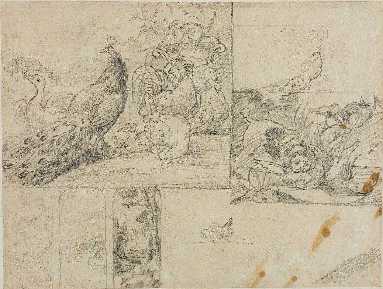 Schizzi di paesaggi decorativi e composizioni animali da Theodore Gericault