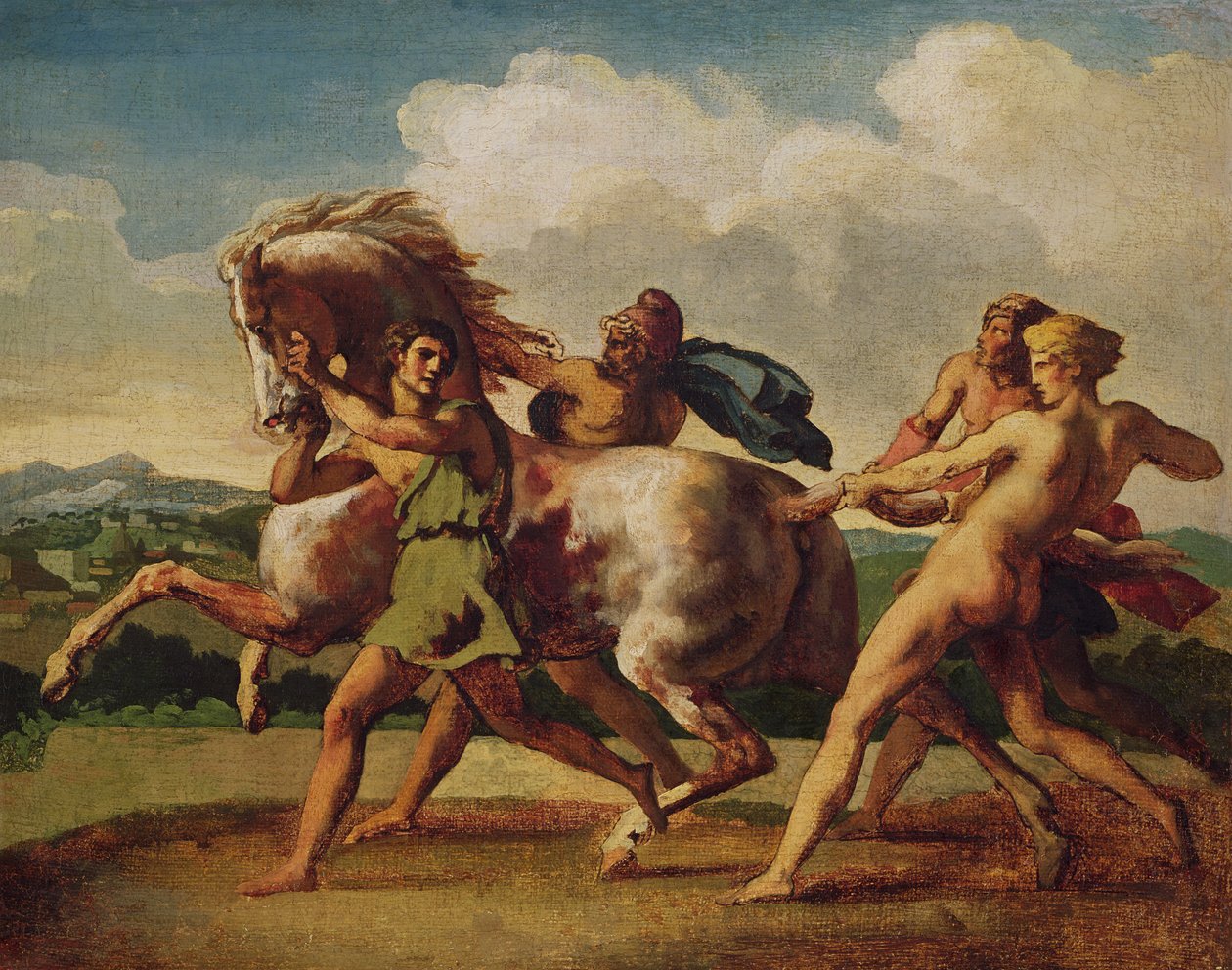Schiavi che fermano un cavallo, studio per "La corsa dei cavalli barbari" da Theodore Gericault