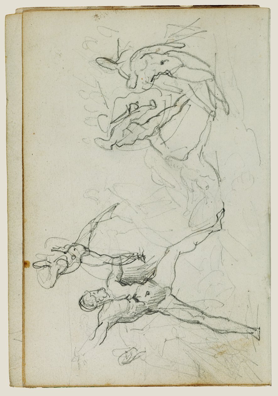 Studi su uomini nudi in combattimento da Theodore Gericault