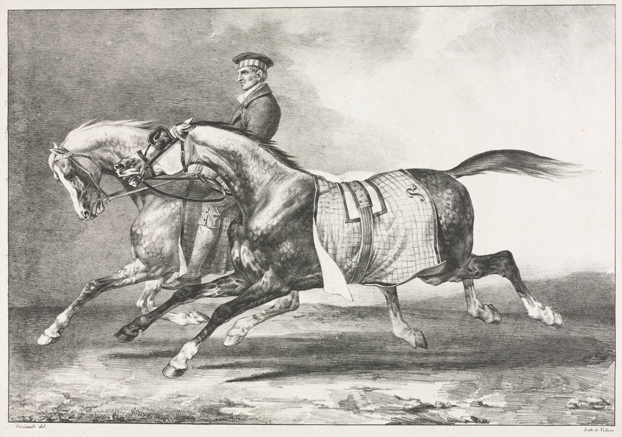 Due cavalli pezzati che si esercitano da Theodore Gericault