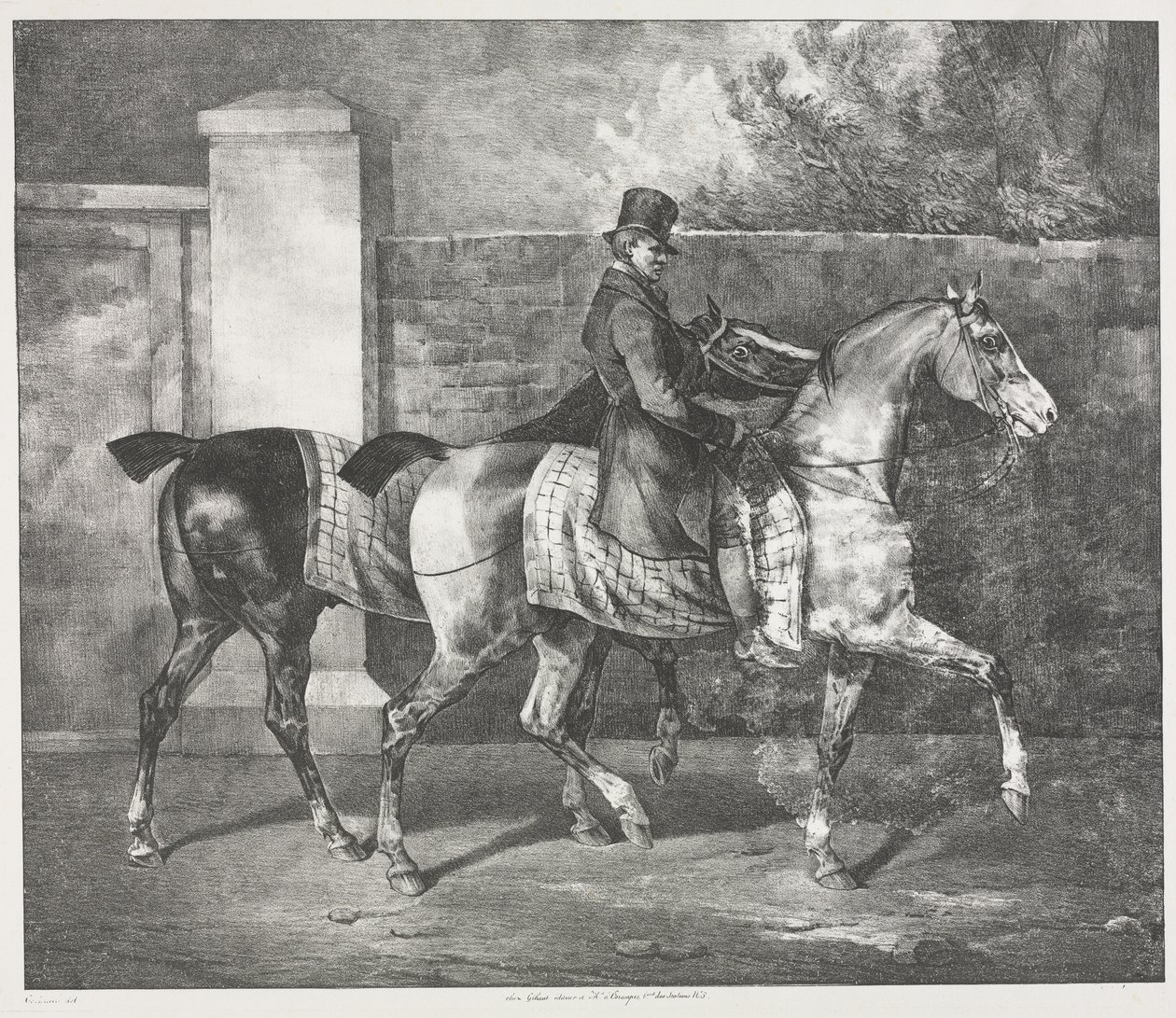 Due cavalli allenati da un fantino da Theodore Gericault