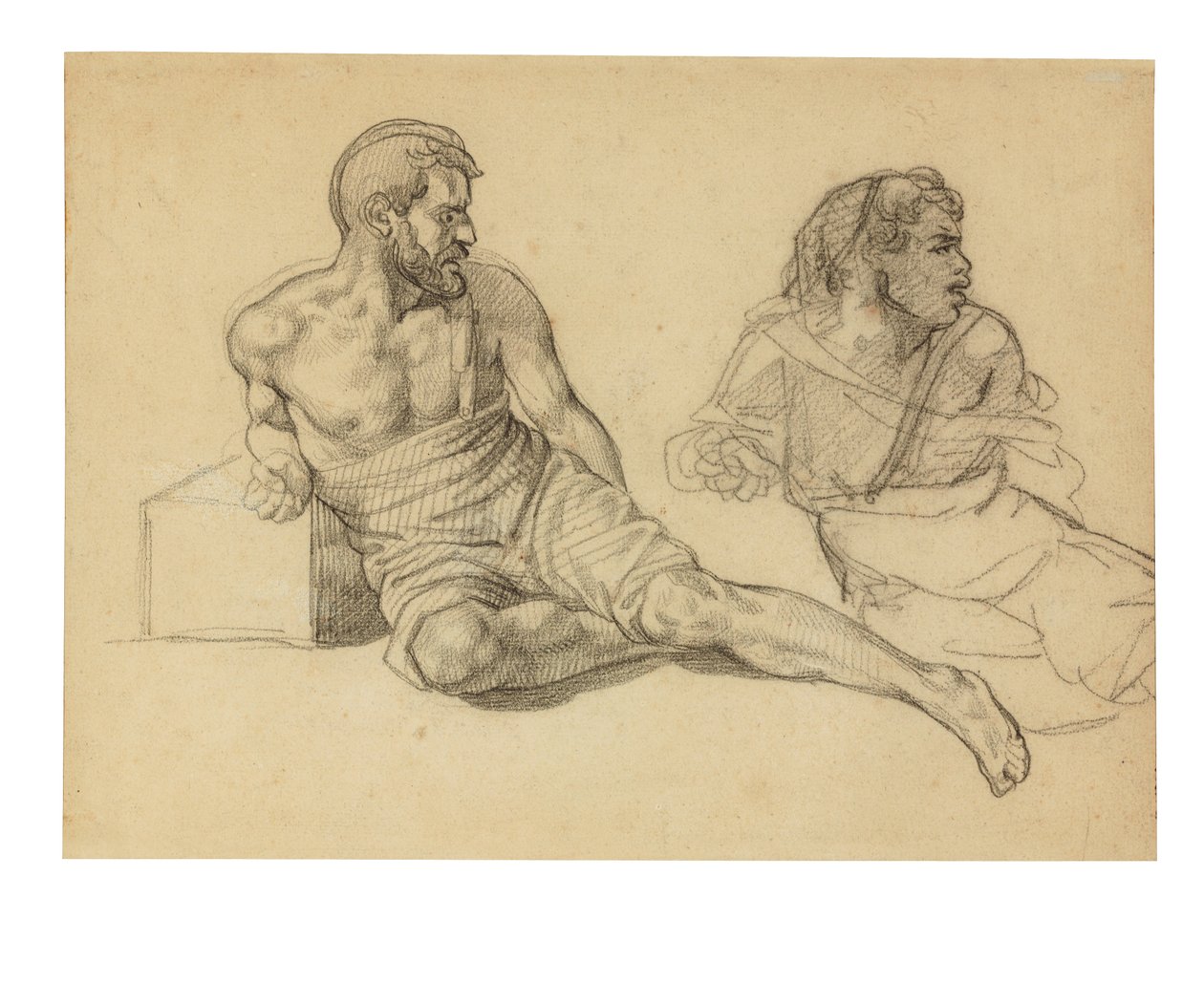 Due studi per la figura seduta ai piedi dell