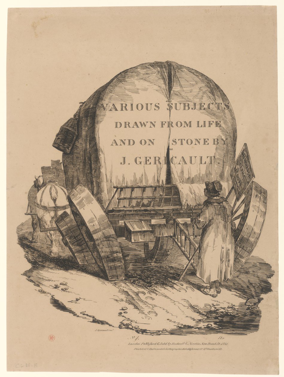 Un carro trainato da cavalli (Titolo della serie inglese) [A Hitched Wagon or A Horse-Drawn Cart (Frontespizio della serie inglese) da Theodore Gericault