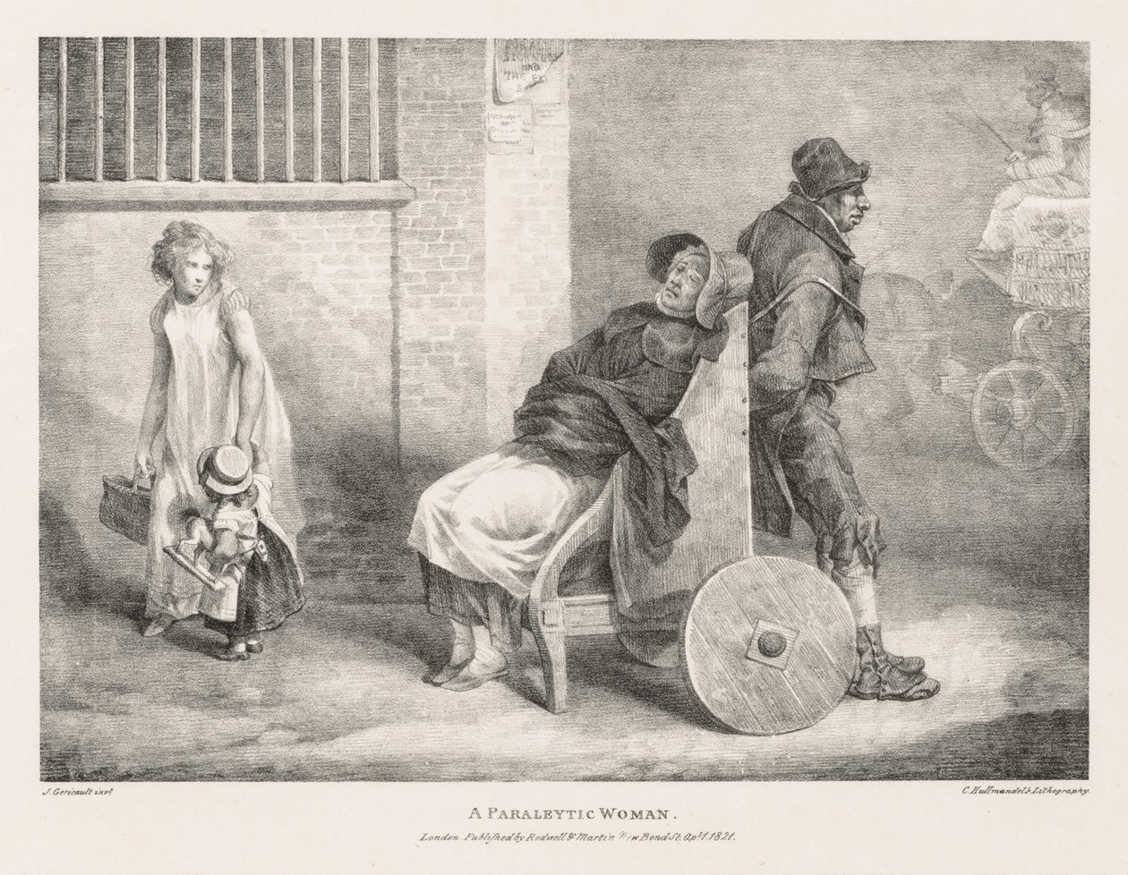 Vari Soggetti Disegnati dal Vero e su Pietra: Una Donna Paralizzata, 1821 da Theodore Gericault