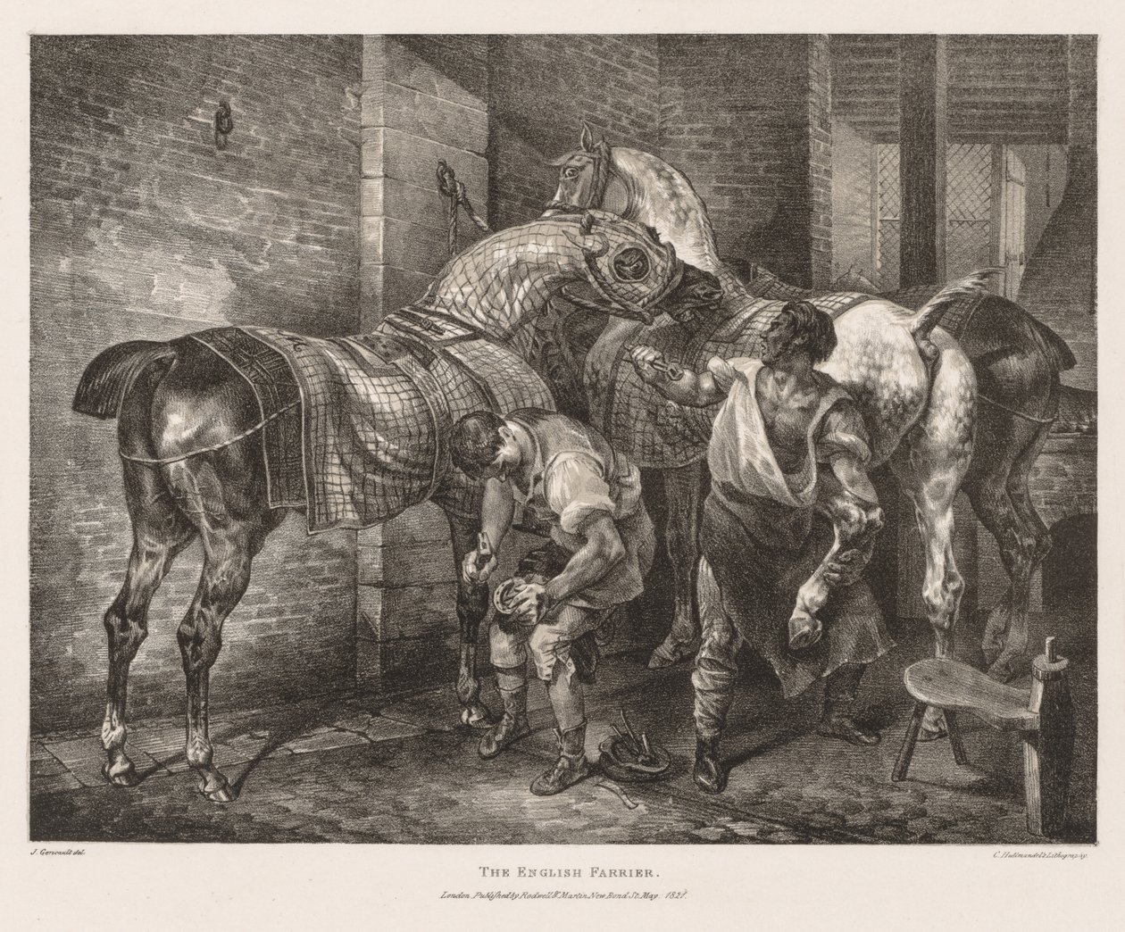 Vari soggetti disegnati dal vivo e su pietra: Il maniscalco inglese, 1821 da Theodore Gericault