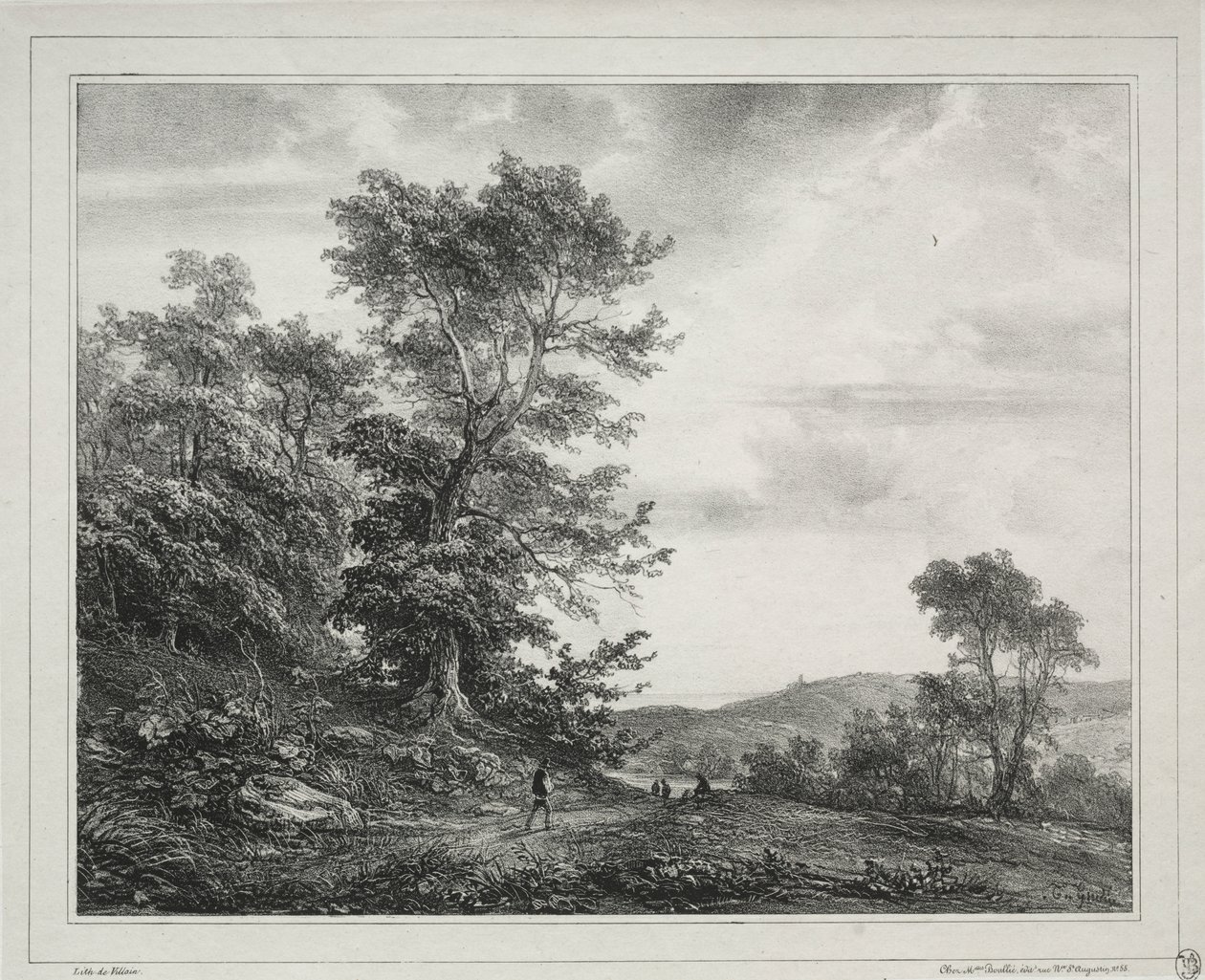 Paesaggio con figure da Theodore Gudin