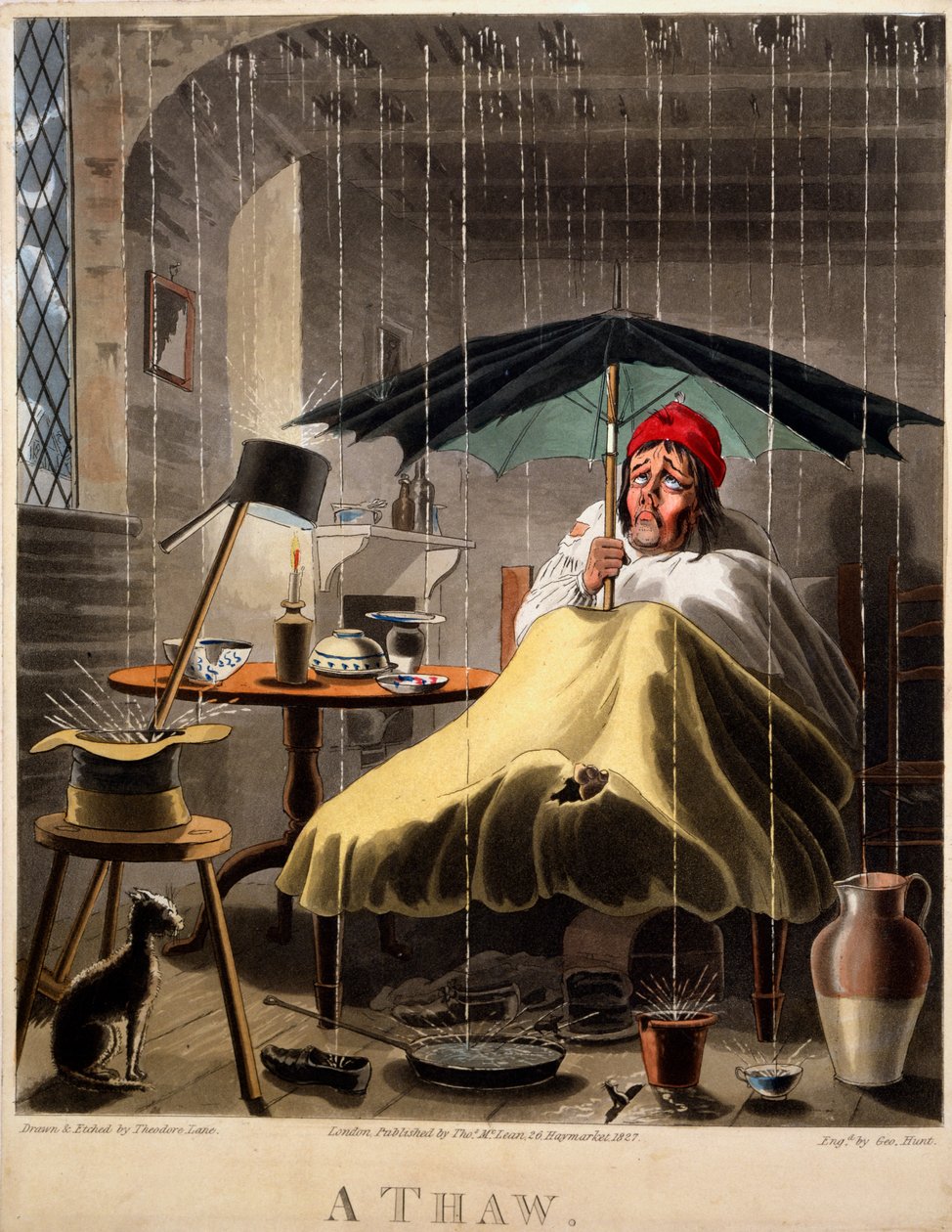 Un disgelo, stampa di George Hunt, 1827 da Theodore Lane