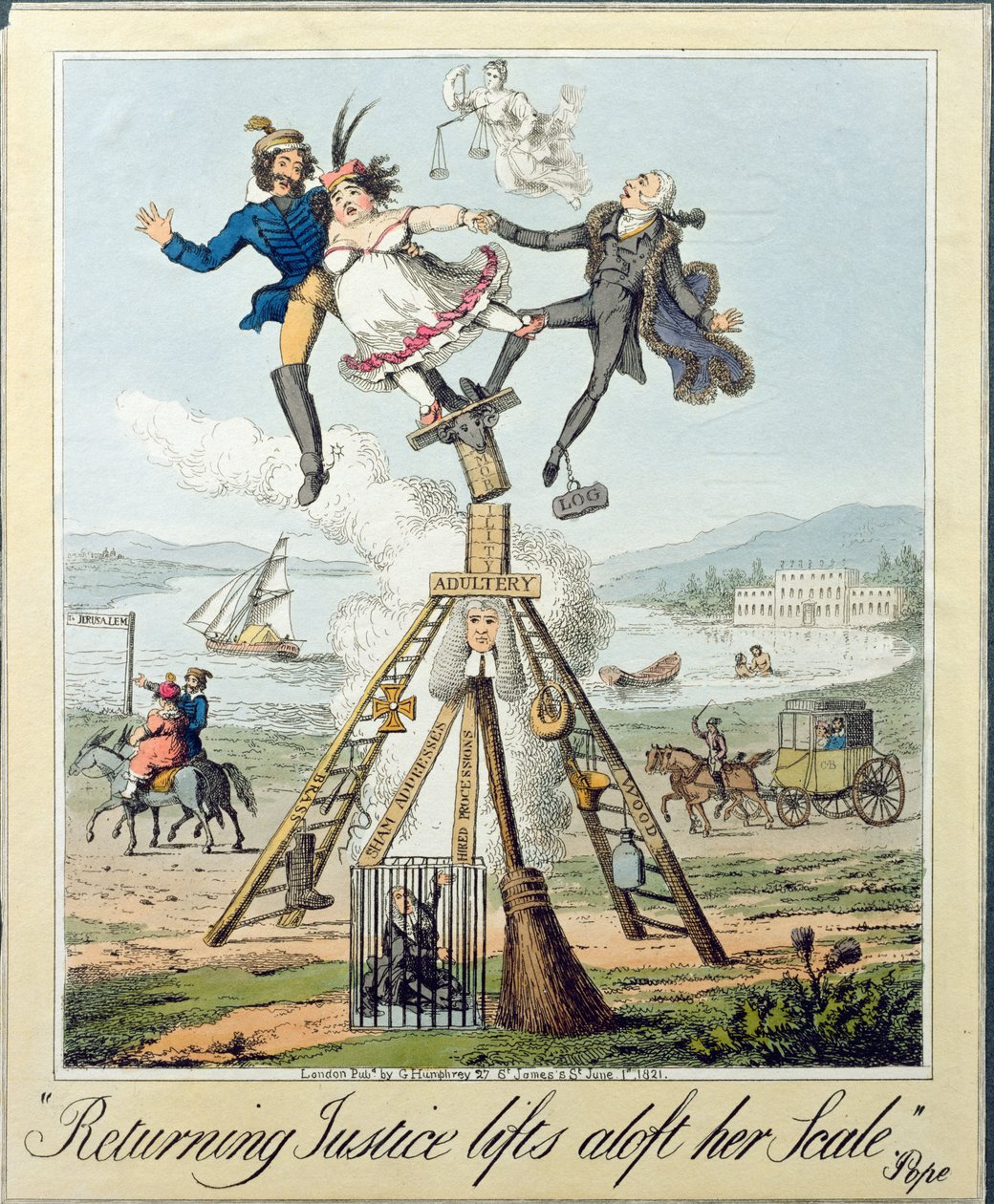 La giustizia che ritorna solleva la sua bilancia, pubblicata da G. Humphrey, Londra, 1821 da Theodore Lane
