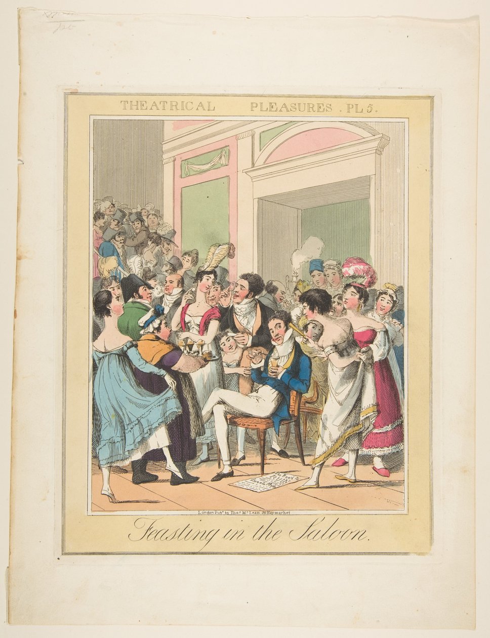 Piaceri teatrali, Tavola 5: Banchetto nel salone, ca. 1835 da Theodore Lane