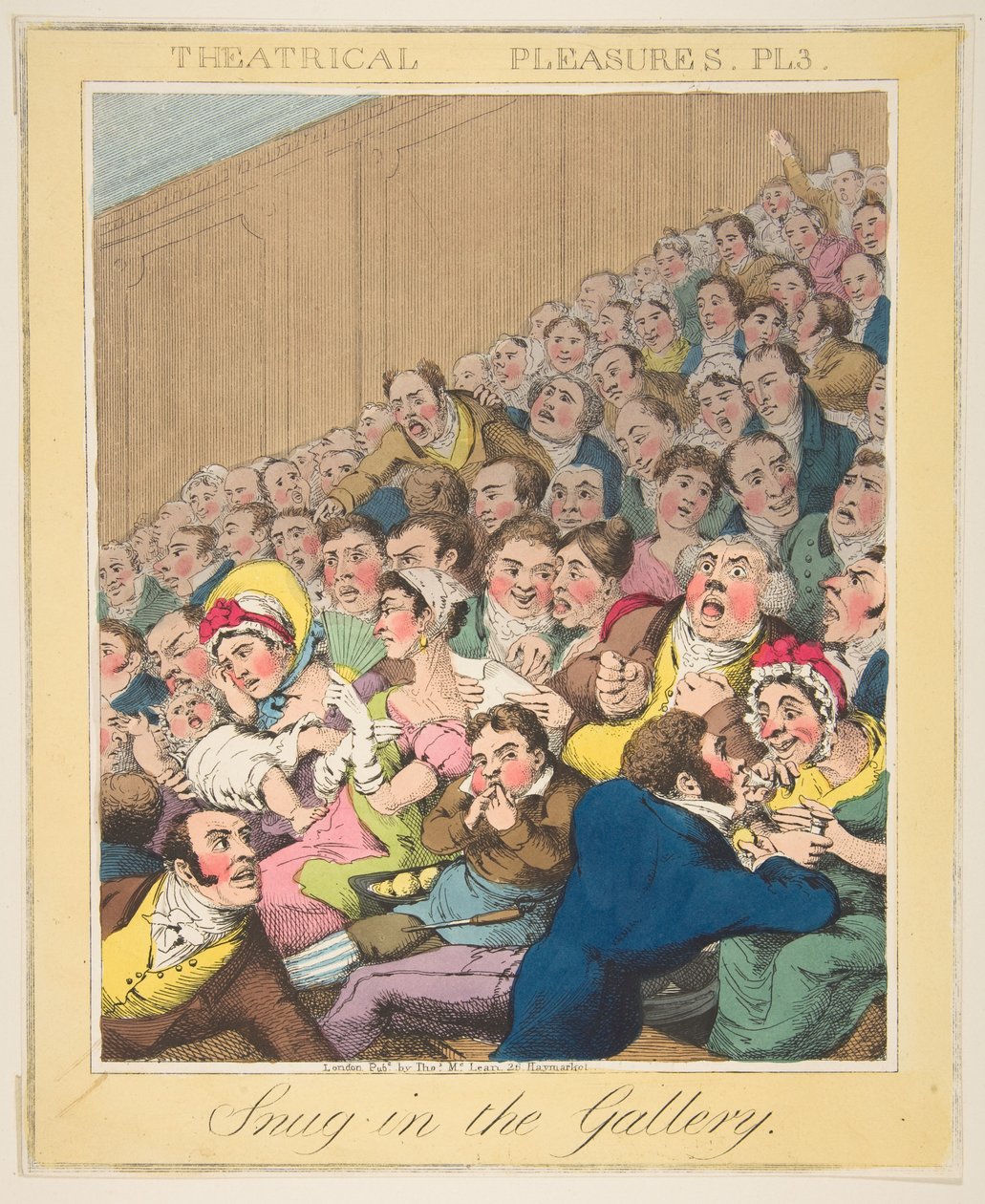 Piaceri teatrali, Snug in the Gallery, Tavola 3, ca. 1835 da Theodore Lane