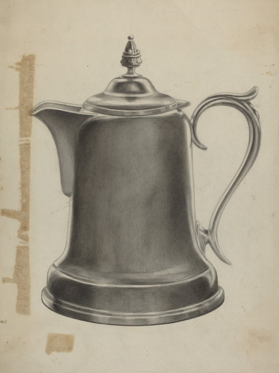 Urna da caffè in peltro da Theodore Pfitzer