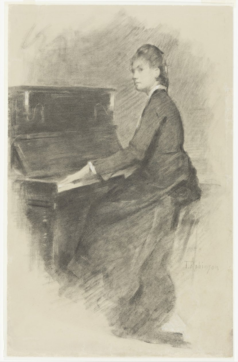 Al pianoforte, ca. 1887 da Theodore Robinson
