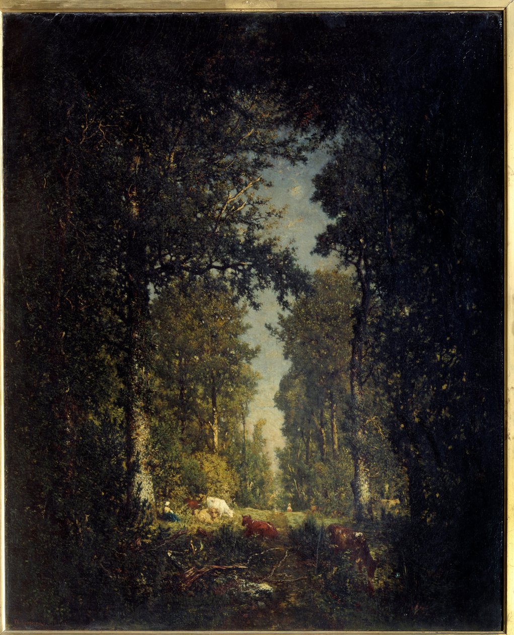 Un viale, foresta di Isle Adam da Pierre Etienne Theodore Rousseau
