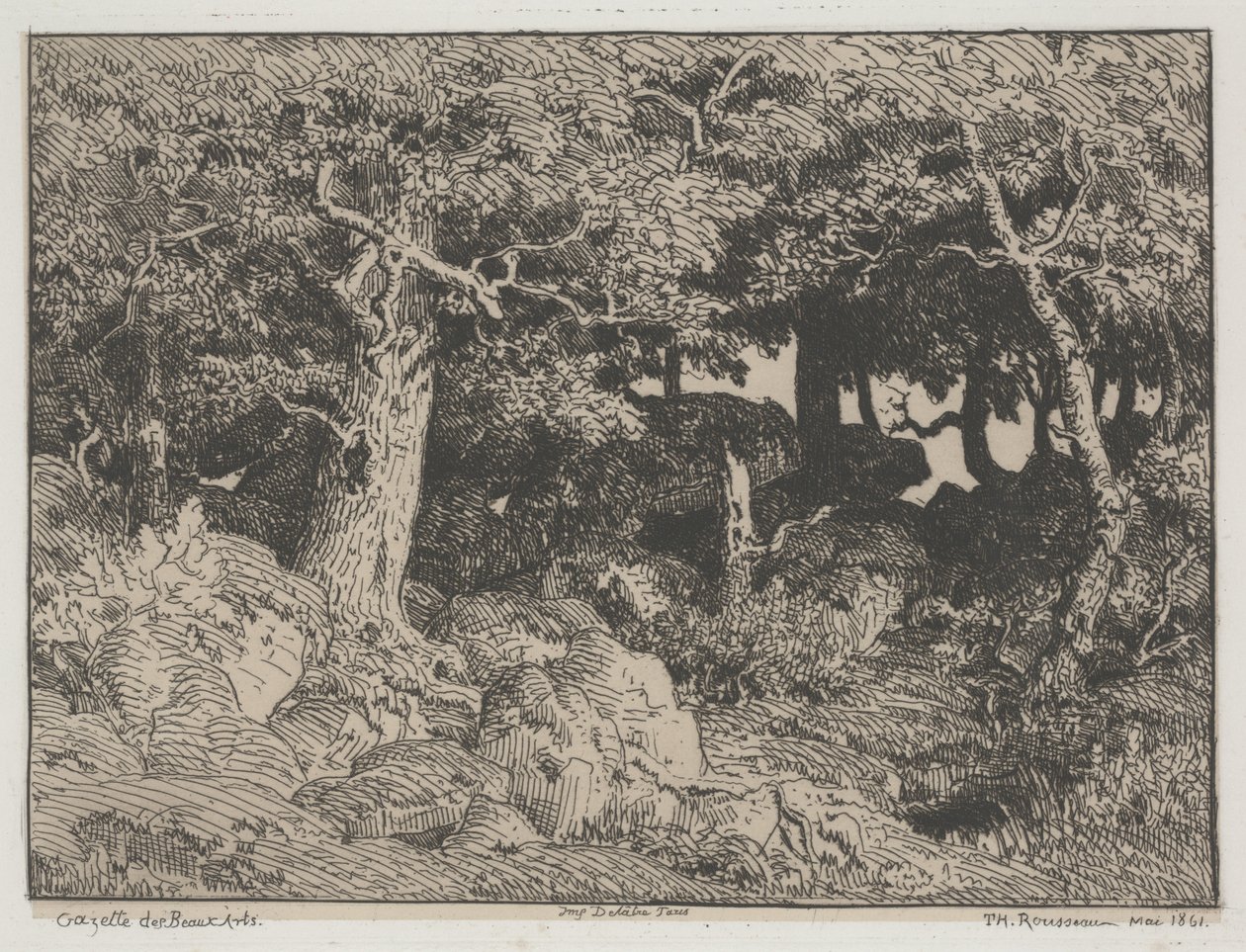 Querce e rocce da Pierre Etienne Theodore Rousseau