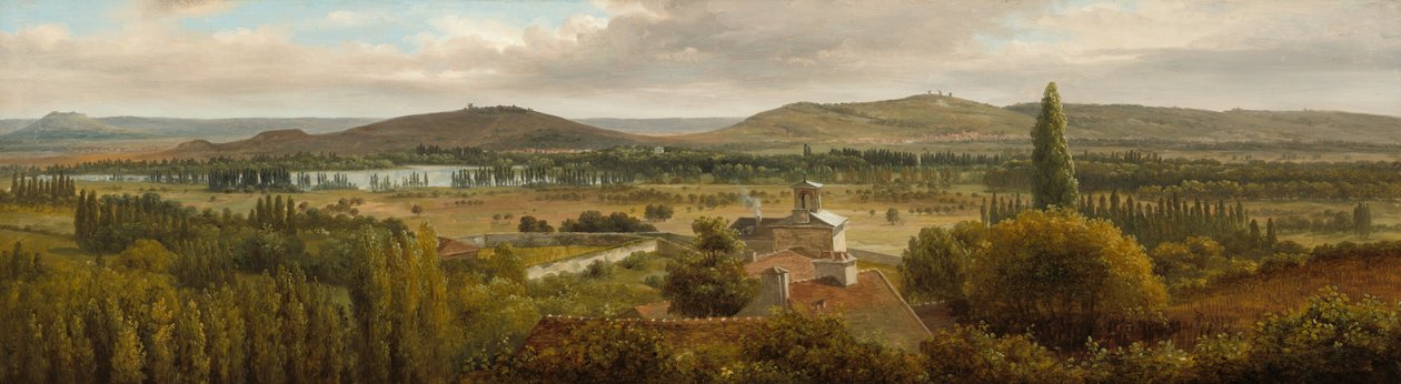 Paesaggio panoramico vicino al fiume Mosella, c. 1830 da Theodore Rousseau