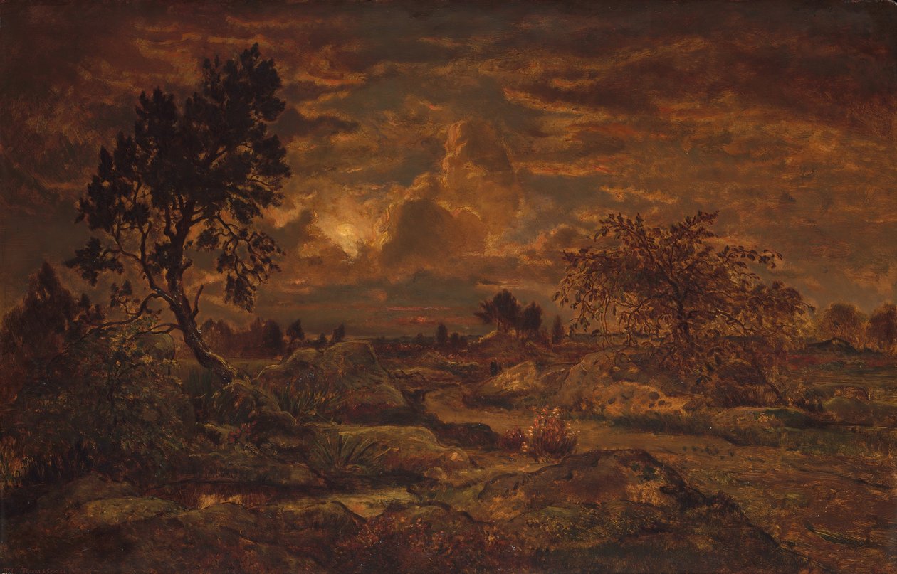 Tramonto vicino ad Arbonne da Theodore Rousseau
