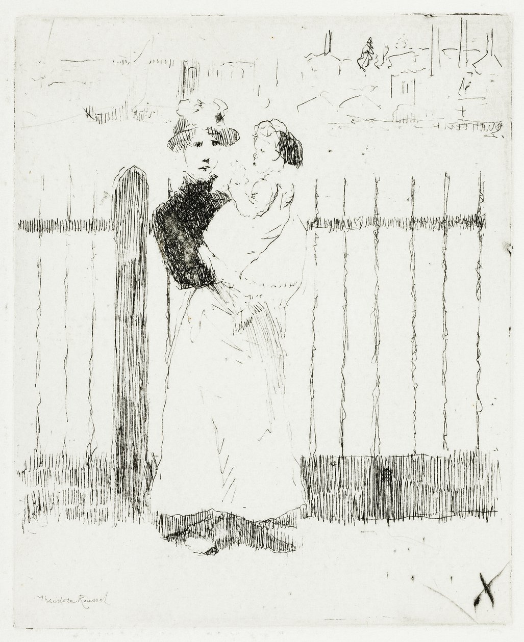 Emma e il suo bambino, Chelsea Embankment da Theodore Roussel