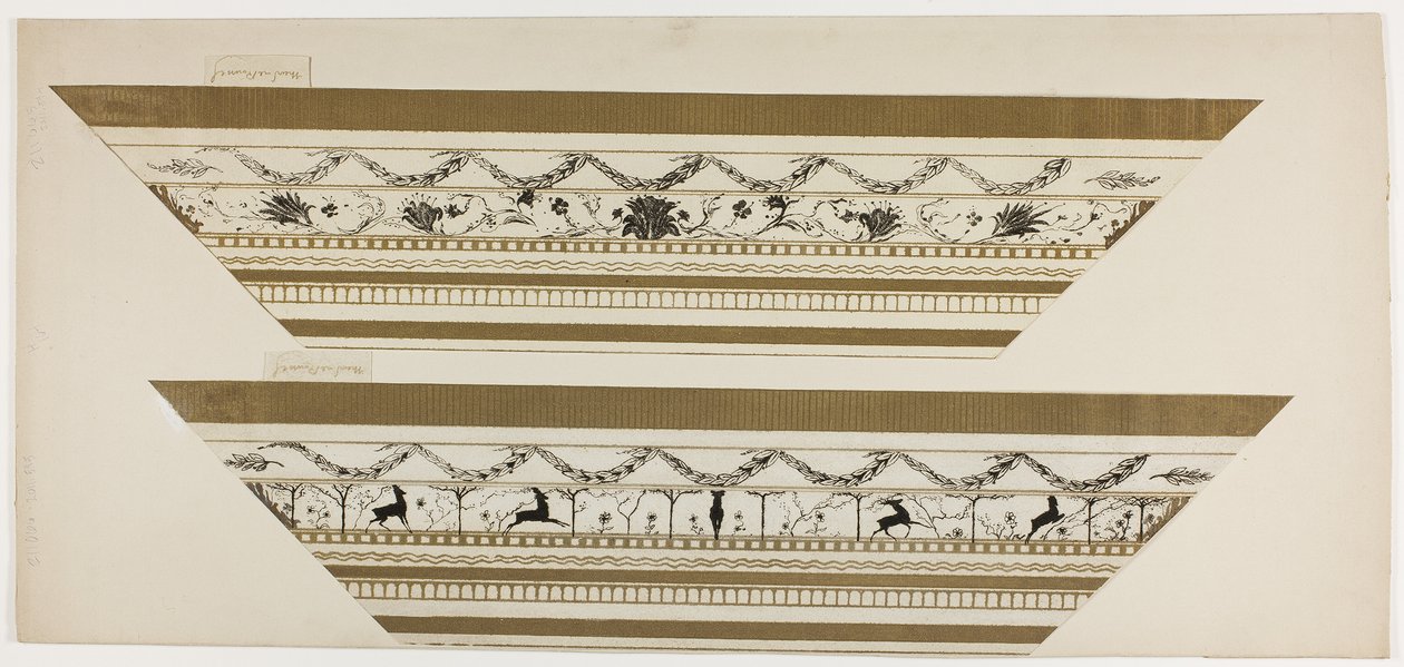 Cornice a motivo di cervo e fiori, sezione superiore della cornice da Theodore Roussel