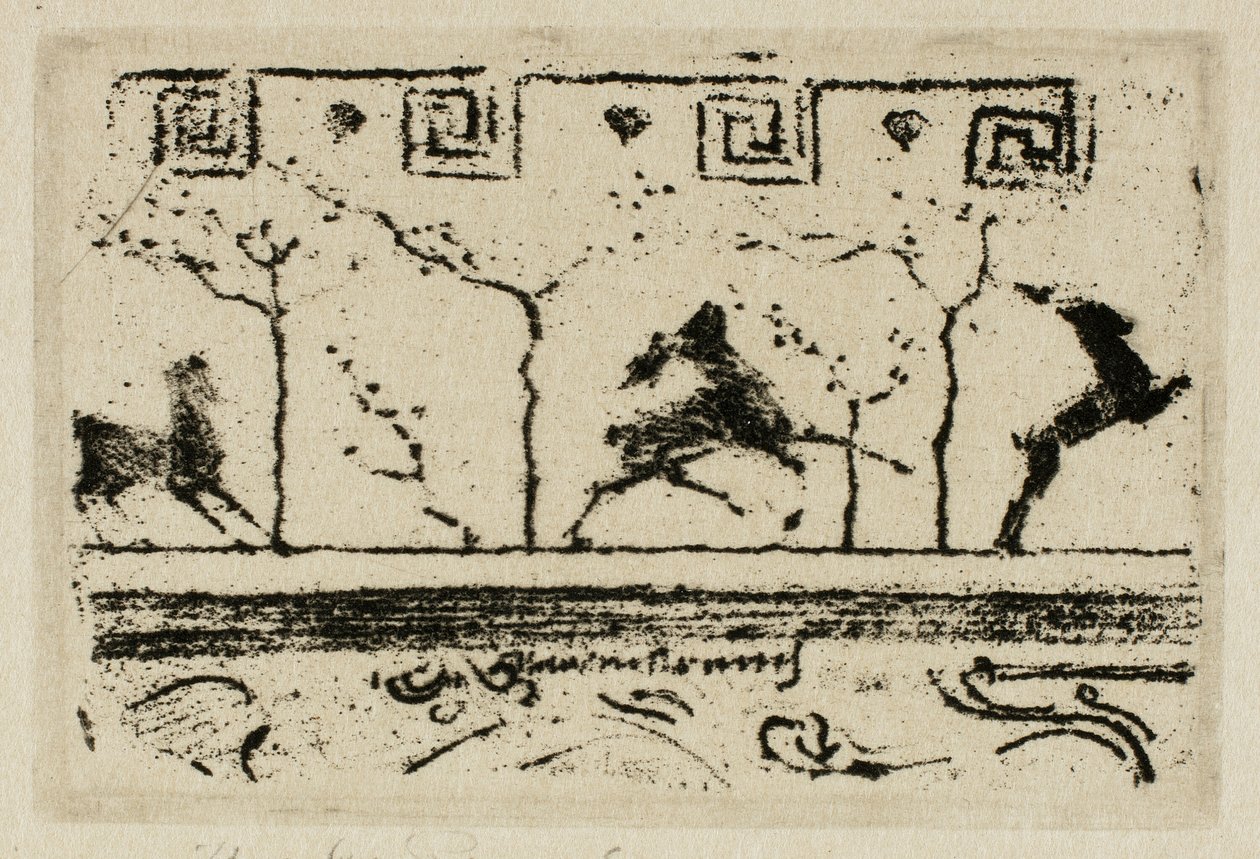 Cervi, uno studio per la decorazione di una cornice (Terza versione) da Theodore Roussel