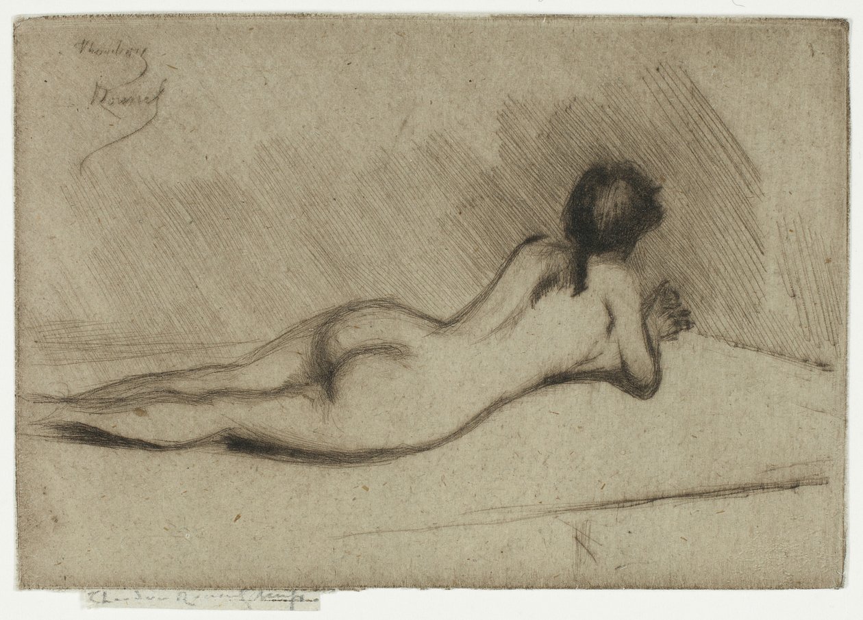 Studio dal nudo di una ragazza sdraiata da Theodore Roussel