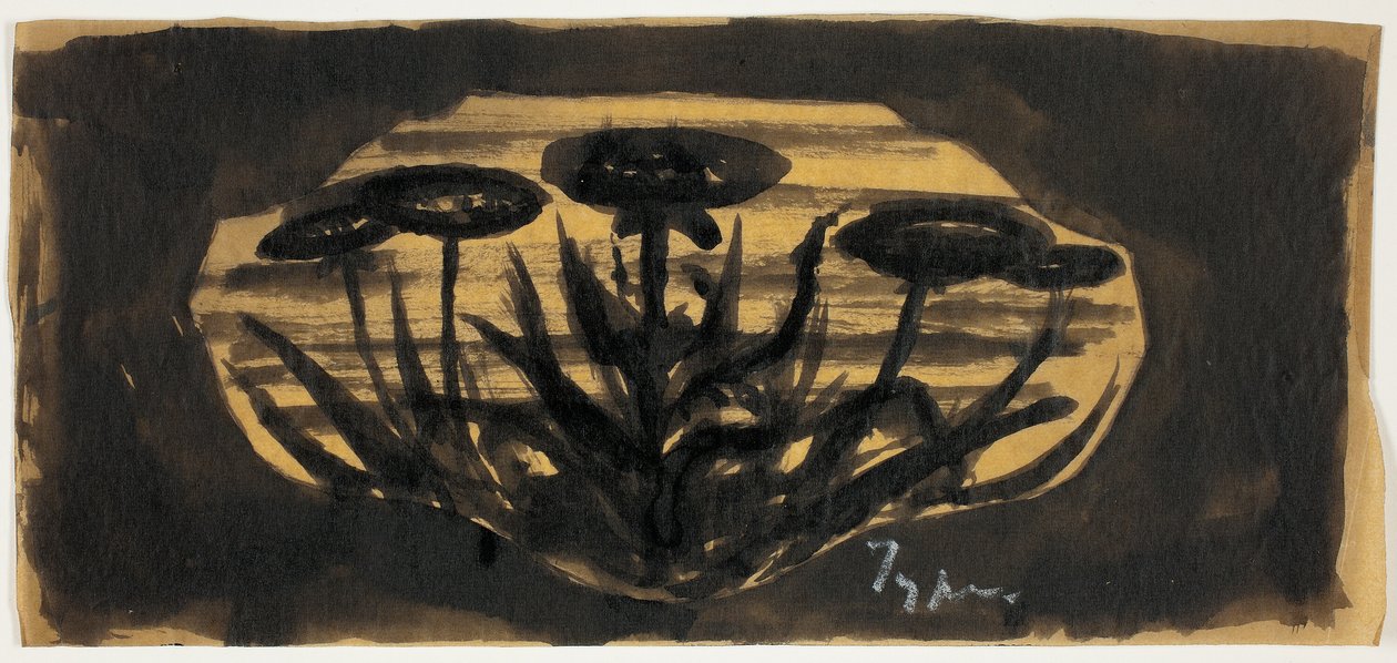 Disegno senza titolo per cartiglio della cornice (motivo vegetale) da Theodore Roussel