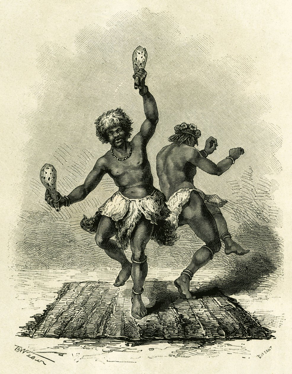 La Danza Profetica, specialmente per la tribù dei Masoupias, dura tutto il giorno, accompagnata da tamburi, canti e battiti di mani, i due danzatori eseguono la loro danza fino allo sfinimento completo, e quando cadono incoscienti, pronunciano le parole fa da Theodore Weber