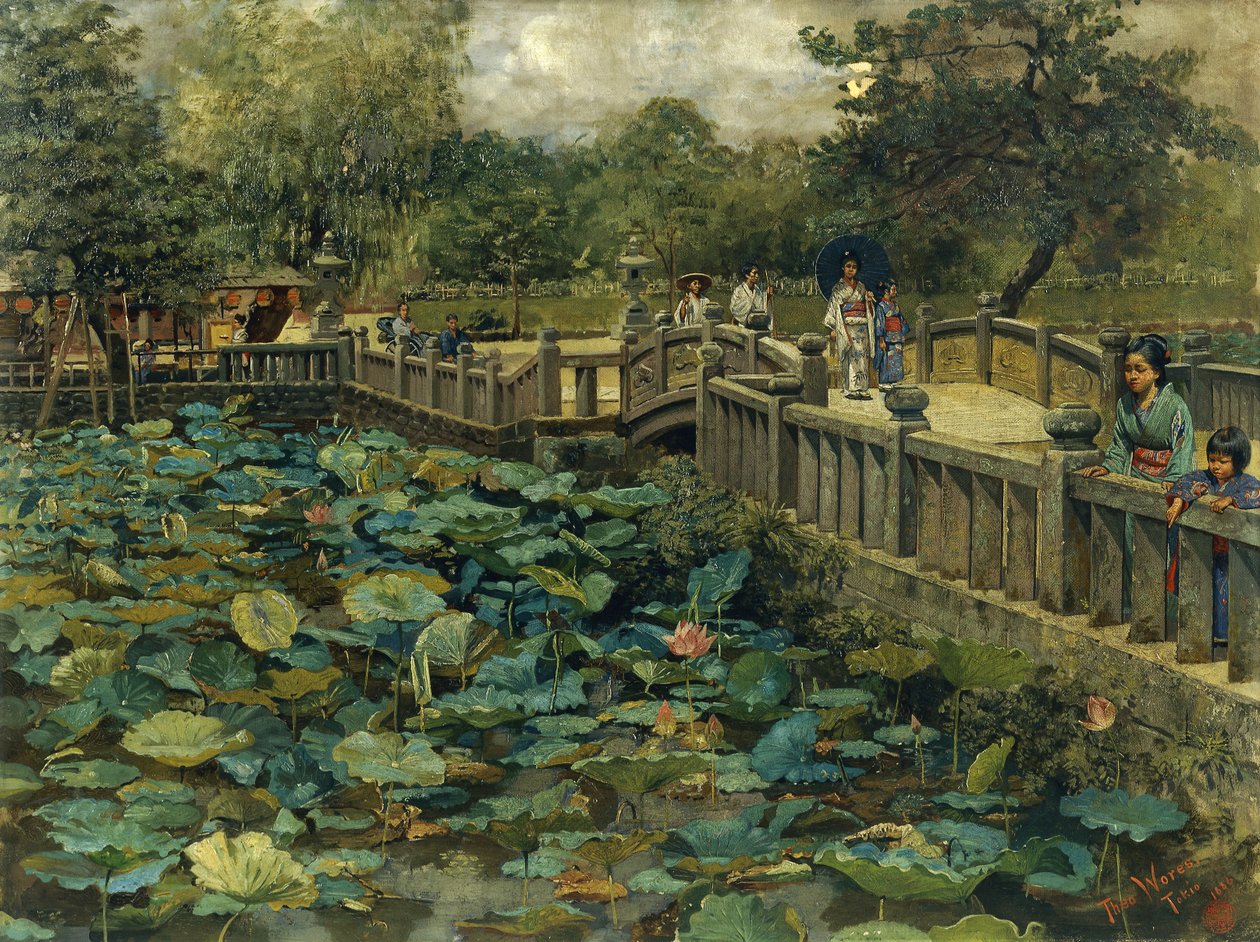 Stagno di loto, Shiba, Tokyo da Theodore Wores