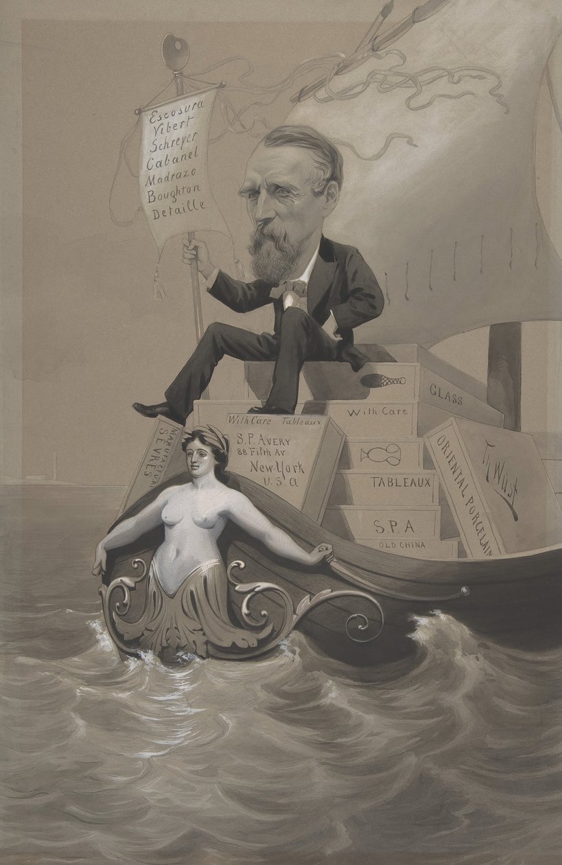 Samuel P. Avery che trasporta i suoi tesori attraverso il mare, ca. 1875-80 da Theodore Wust